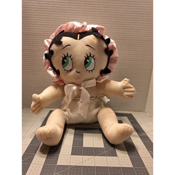 Kellytoy Baby Betty Boop in Diaper Plush Stuffed Doll Bonnet bow - Picture 1 of 9